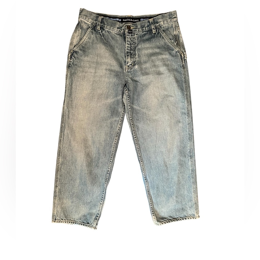 Nautica faded denim capri jeans size 8 15 1/2 crotch 10 inches